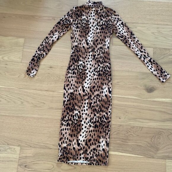 Good American Leopard Print Sundown Midi Dress Size Small/1 - Picture 3 of 5